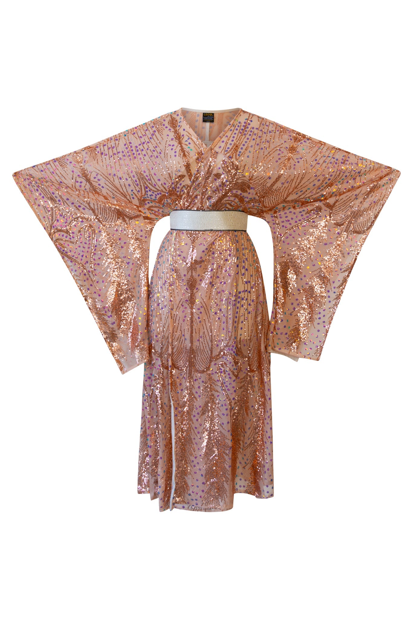 Runway Bohémienne Kimono Robe in “Stardust” (Rose Gold)