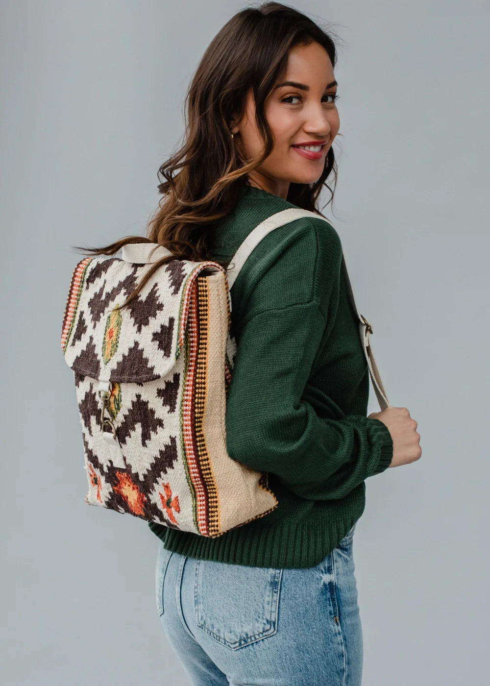 Tan & Brown Aztec Backpack