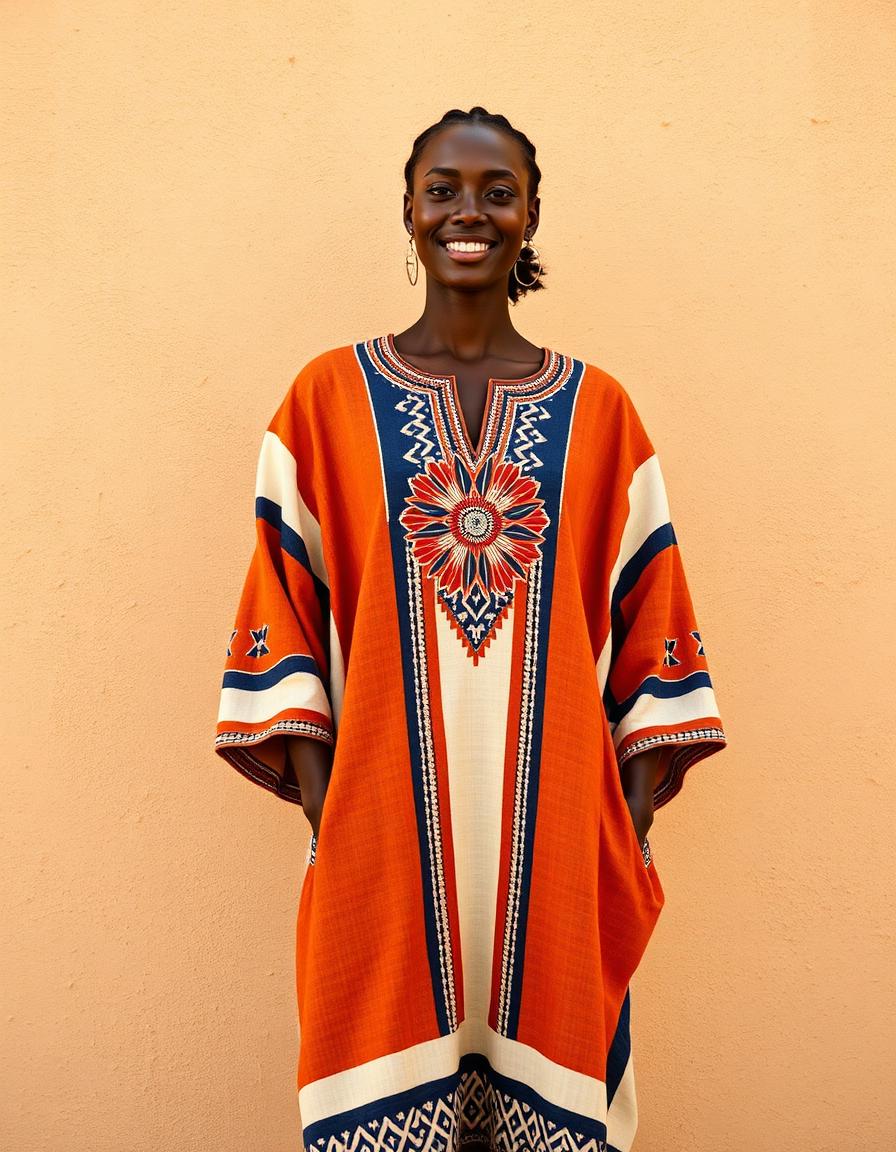 Saharan Linen Kaftan tailored cut