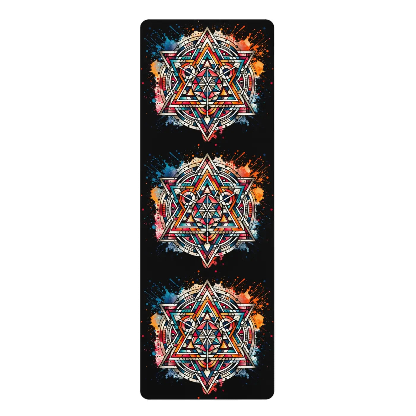 Vibrant Rubber Yoga Mat - Geometric Mandala - Dipaliz